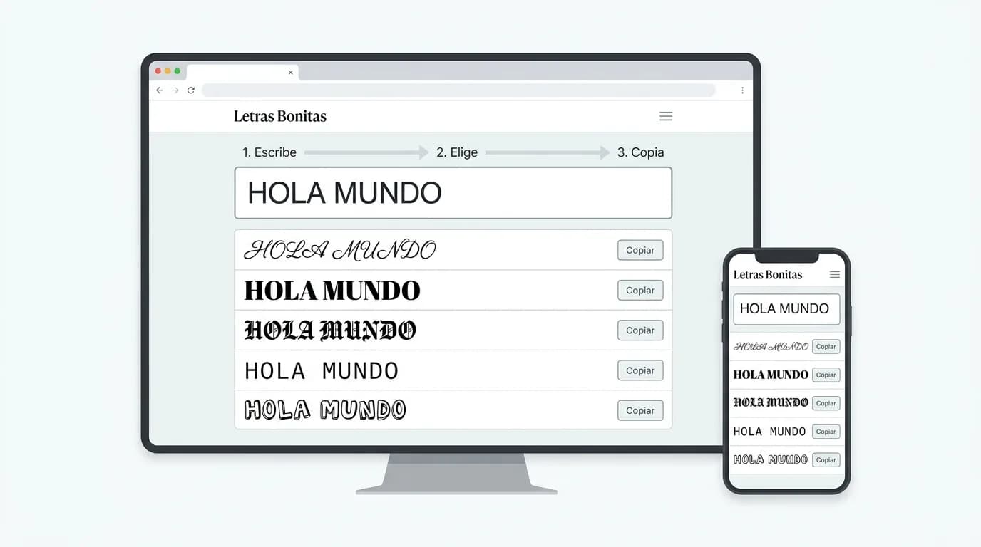 Conversor que transforma “Hola mundo” en varios estilos de texto