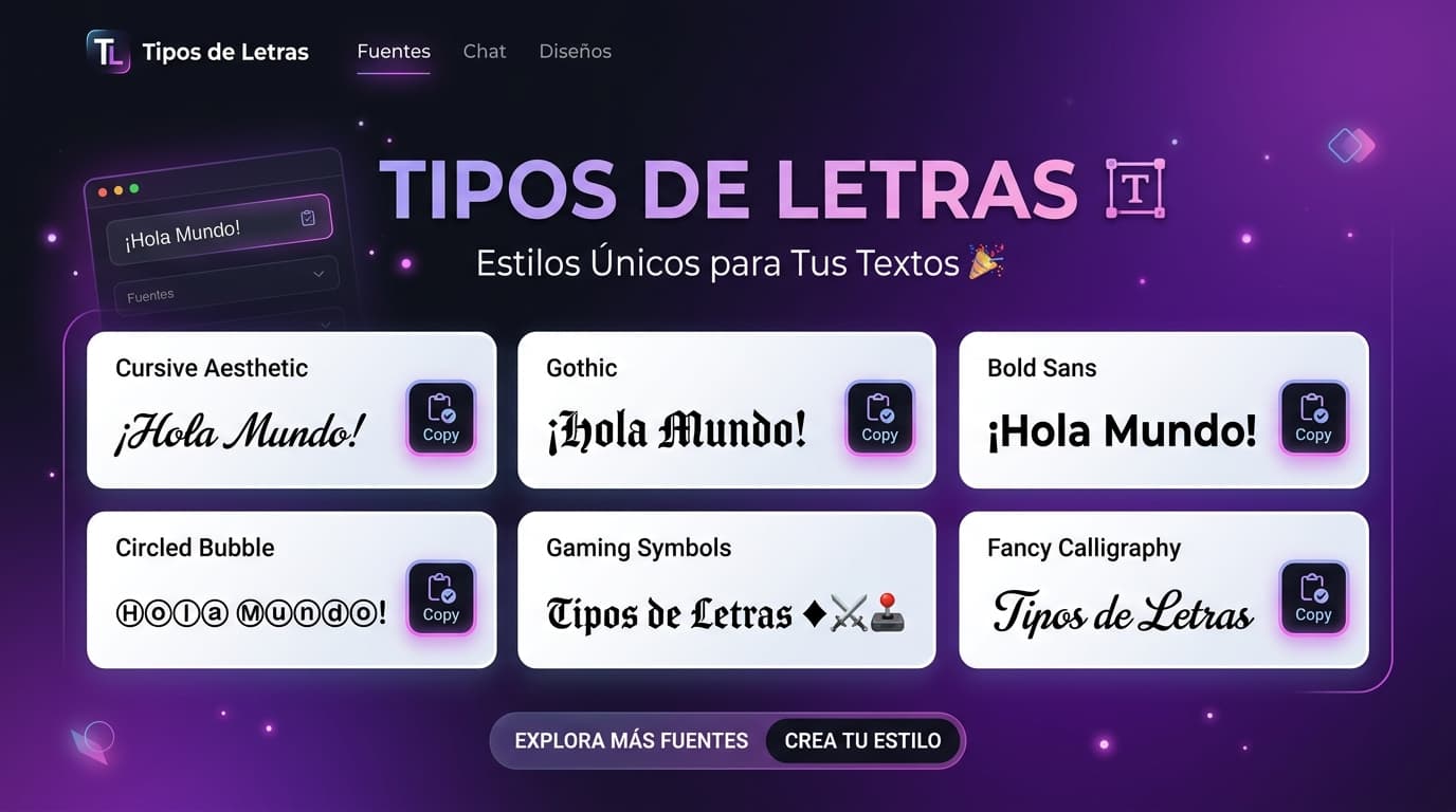 Diseños de letras cursivas y fuentes estéticas para copiar y pegar